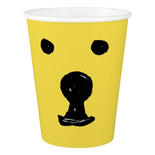 540x540 Cute Bear Face Minimalistic Drawing Paper Cup