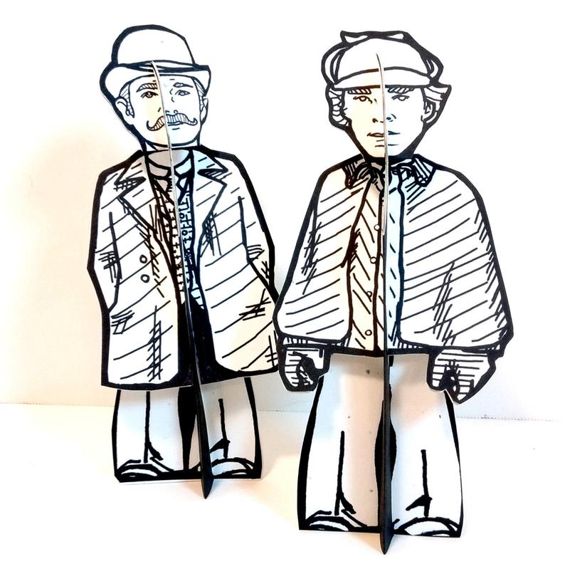 794x792 Sherlock Holmes John Watson Paper Doll Printable Toy Etsy