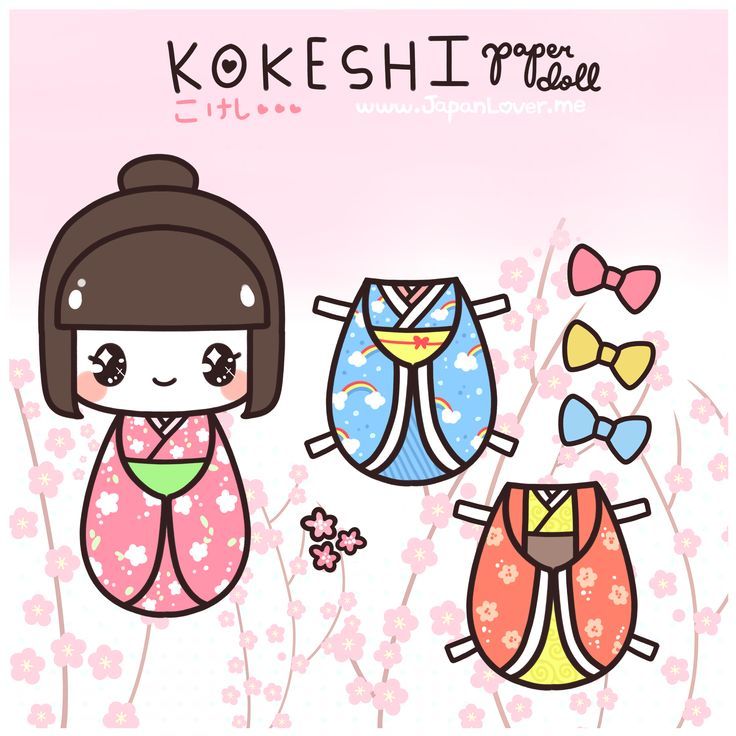 736x736 A Kawaii Japanese Kokeshi Paper Doll Drawing All Things Japan