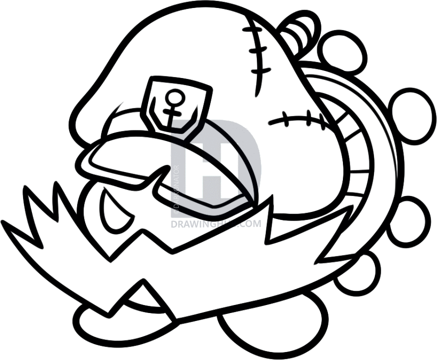 873x720 How To Draw Bobbery, Admiral Bobbery From Paper Mario, Step
