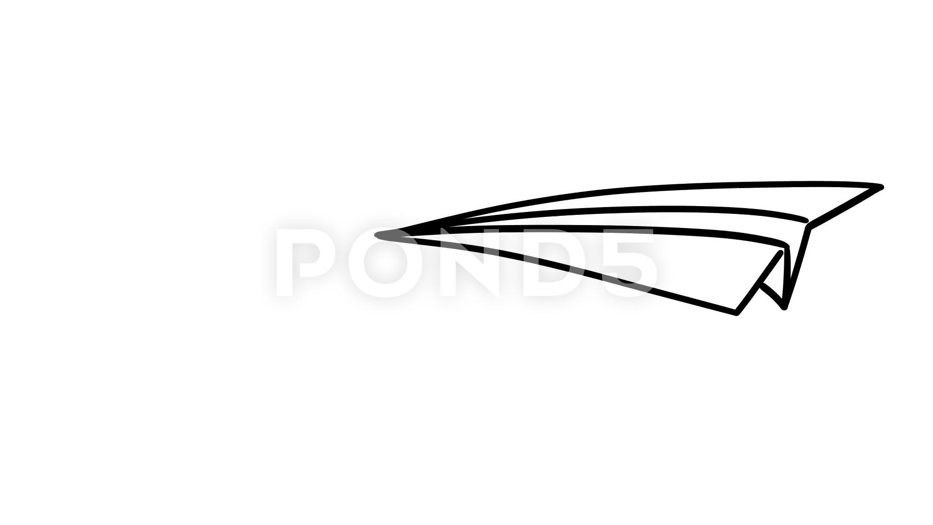 1920x1080 Paper Plane Fly Cartoon Animation Stock Video