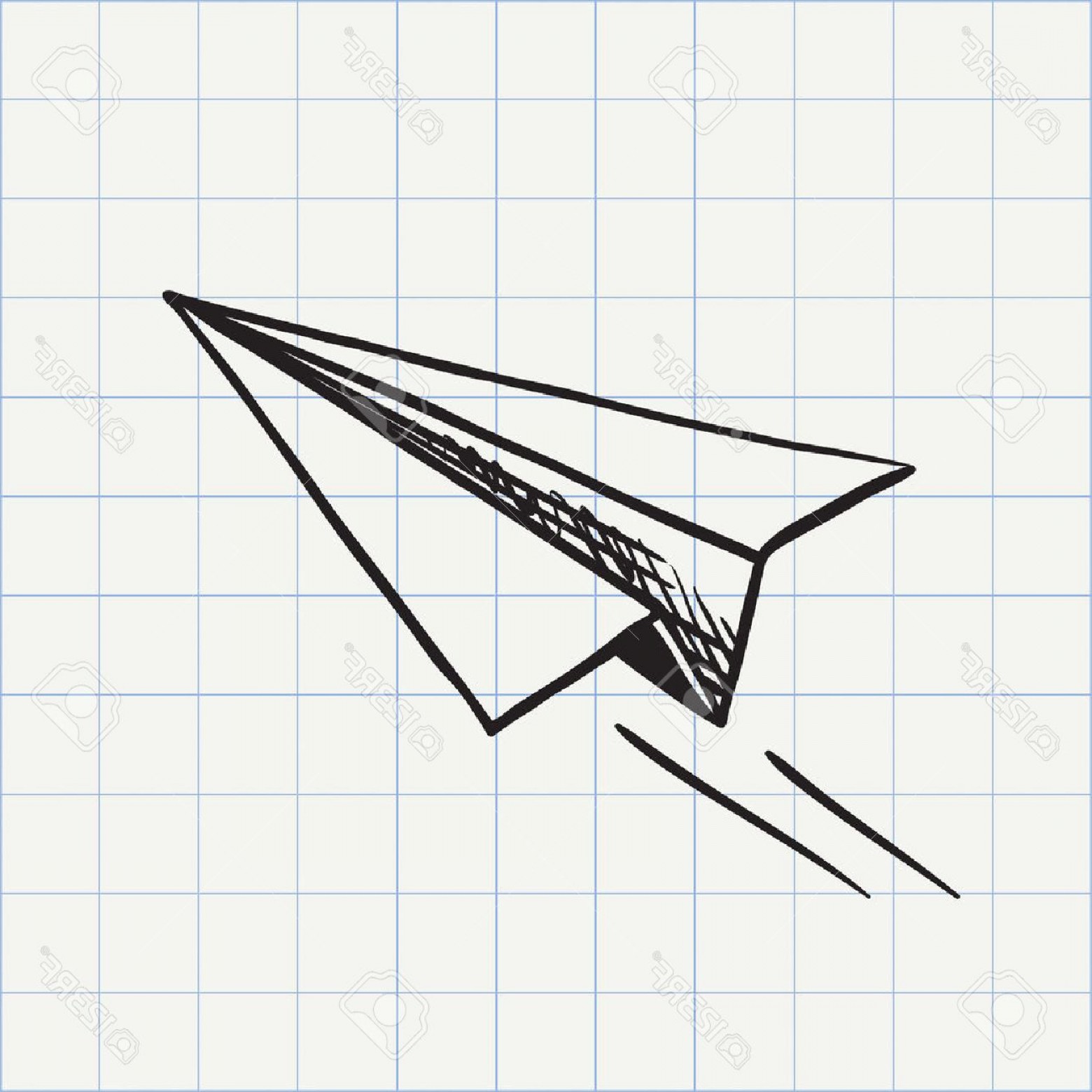 1560x1560 Photostock Vector Paper Plane Doodle Icon Hand Drawn Sketch