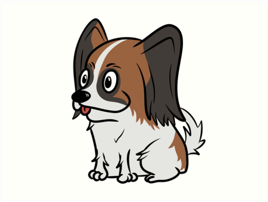 549x413 Papillon Cute Cartoon Graphic Art Prints