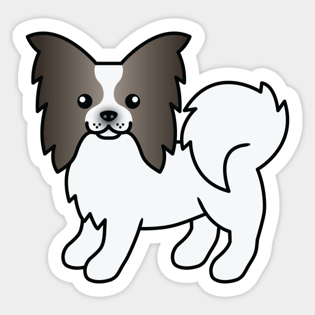 630x630 Blue And White Papillon Dog Cute Cartoon Illustration