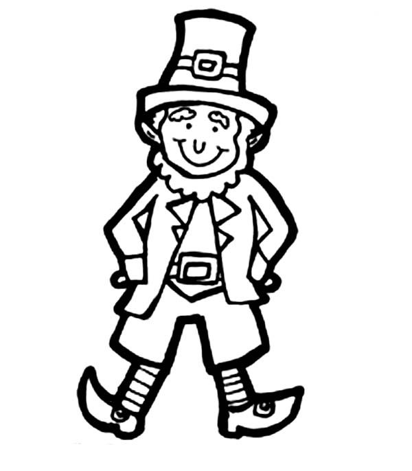 600x686 leprechaun, classic leprechaun costume for parade coloring