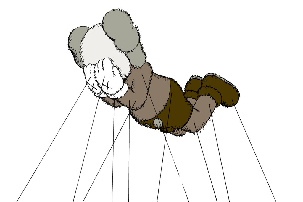 1024x685 A Kaws Character Is Headed Up In The Air