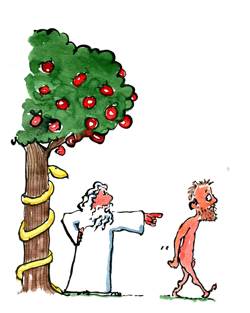 817x1024 Adam Leaving Paradise After An Apple Incident Drawing