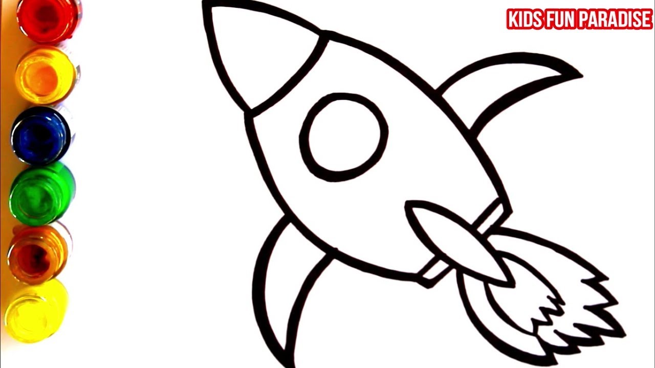 1280x720 Space Rocket Coloring And Drawing Learn Colors For Kids Kids Fun