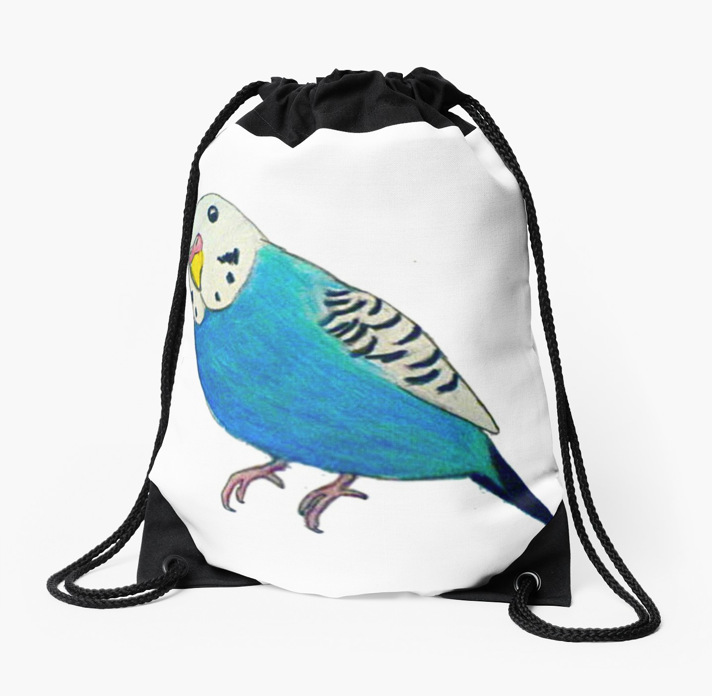 1435x1404 Parakeet Drawing Drawstring Bag