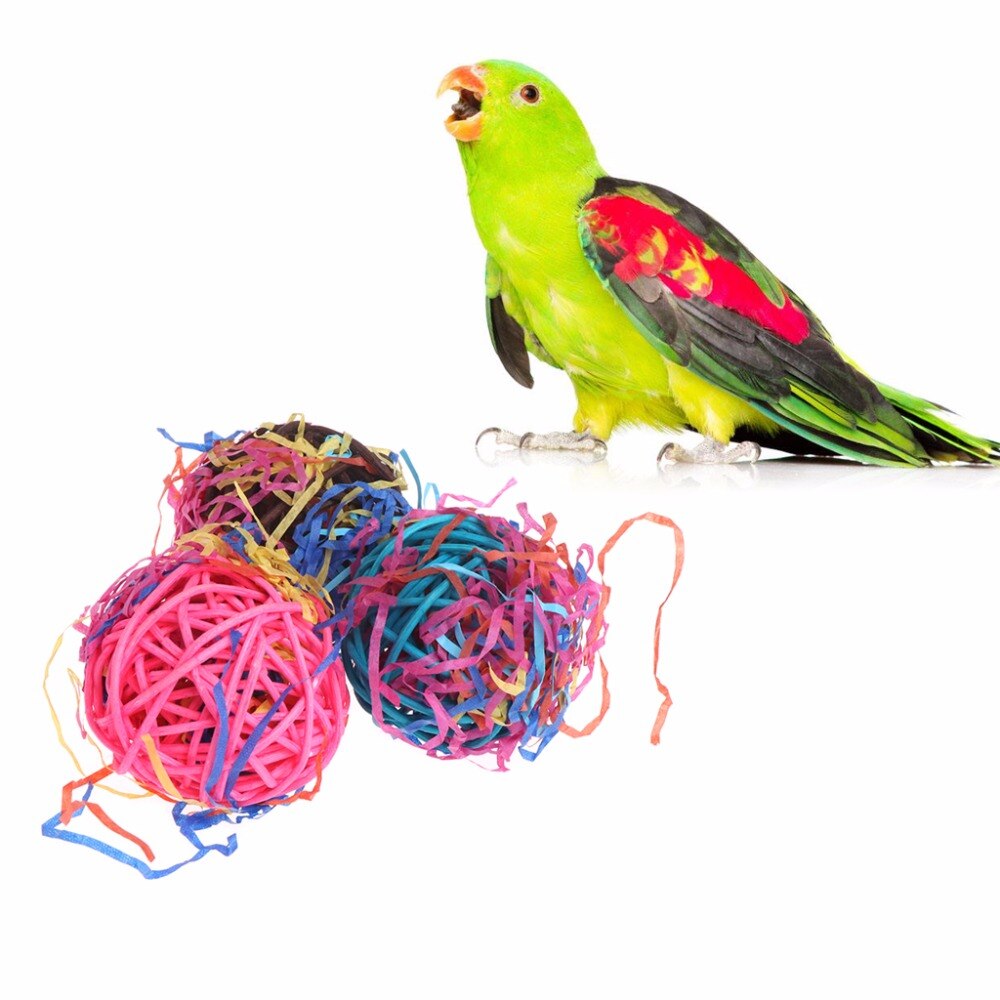 1000x1000 pet parrot toys birds rattan ball chew bite wire drawing parakeet