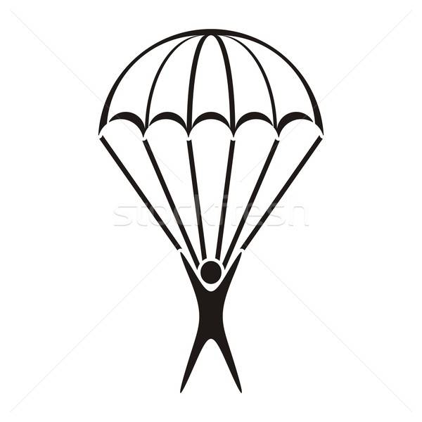 600x600 Parachute Jumper Icon Vector Illustration David Benes