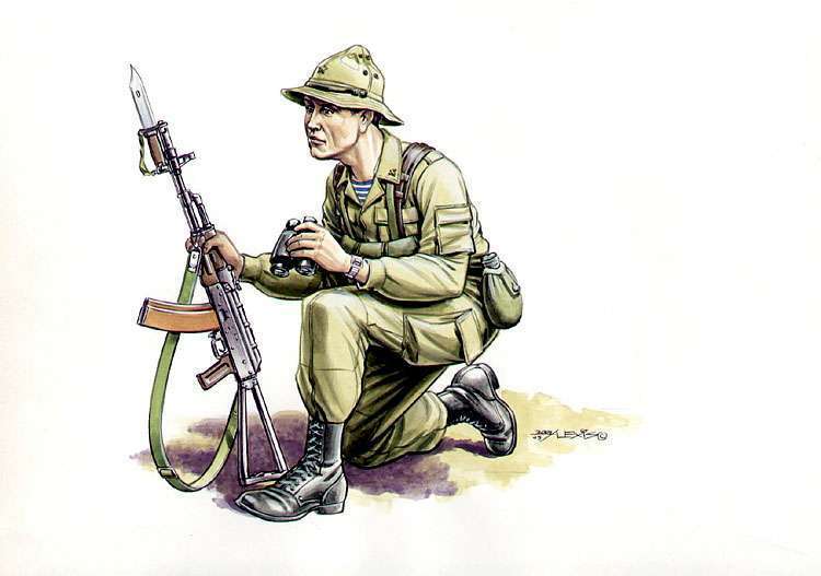 750x527 Paratrooper With Kalashnikov Afghanistan Author's Drawing