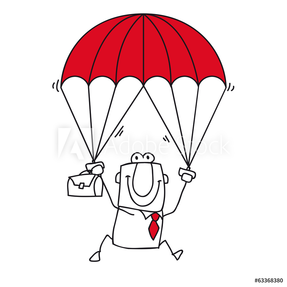 1000x1000 Photo Art Print Paratrooper Businessman Europosters