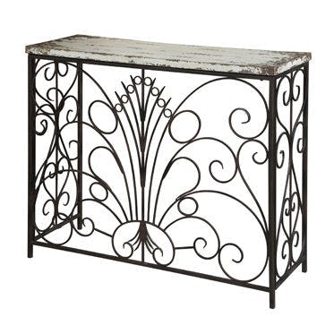 373x373 Powell Furniture Living Room Parcel White Console Table