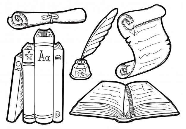 626x433 Old Book And Parchment In Doodle Style Vector Premium Download