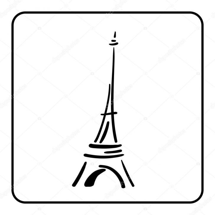 728x728 Eiffel Tower Abstract Drawing Watercolor Steps Clipart Simple