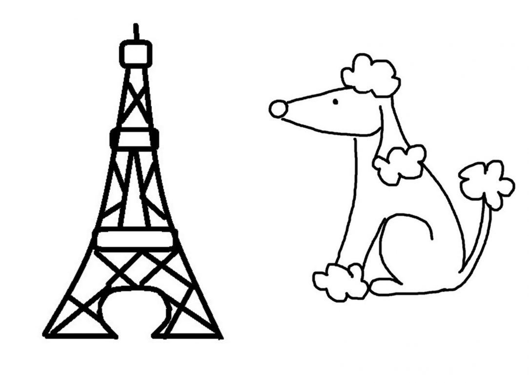 1084x785 Eiffel Tower Drawing Autocad Paris Simple Black And White I