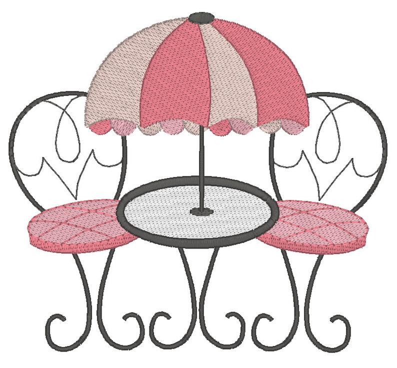 794x736 French Cafe Setting Machine Embroidery Design Al Fresco Etsy