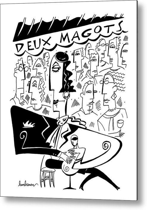 494x705 Les Deux Magots Metal Print