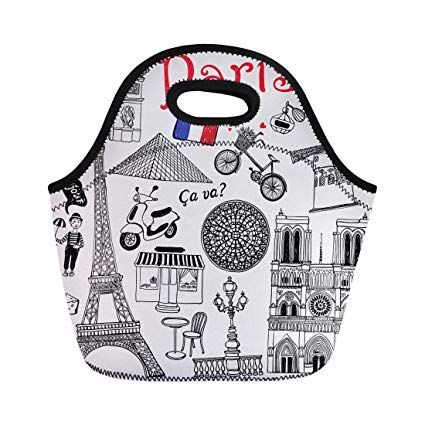 425x425 Semtomn Lunch Tote Bag Louvre Paris Cafe Travel Street