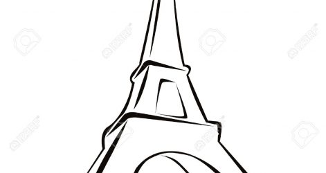 471x250 Eiffel Tower Drawing Outline Step