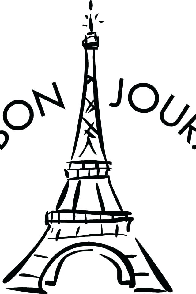 640x960 Eiffel Tower Paris Printable Coloring Pages As For Adults Easy