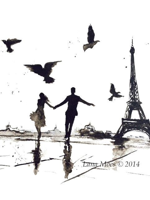 482x640 Romantic Wall Art, Paris Love Romance, Art Print From Original