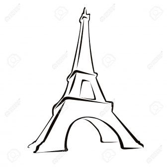 336x336 Eiffel Tower Drawing Outline Step