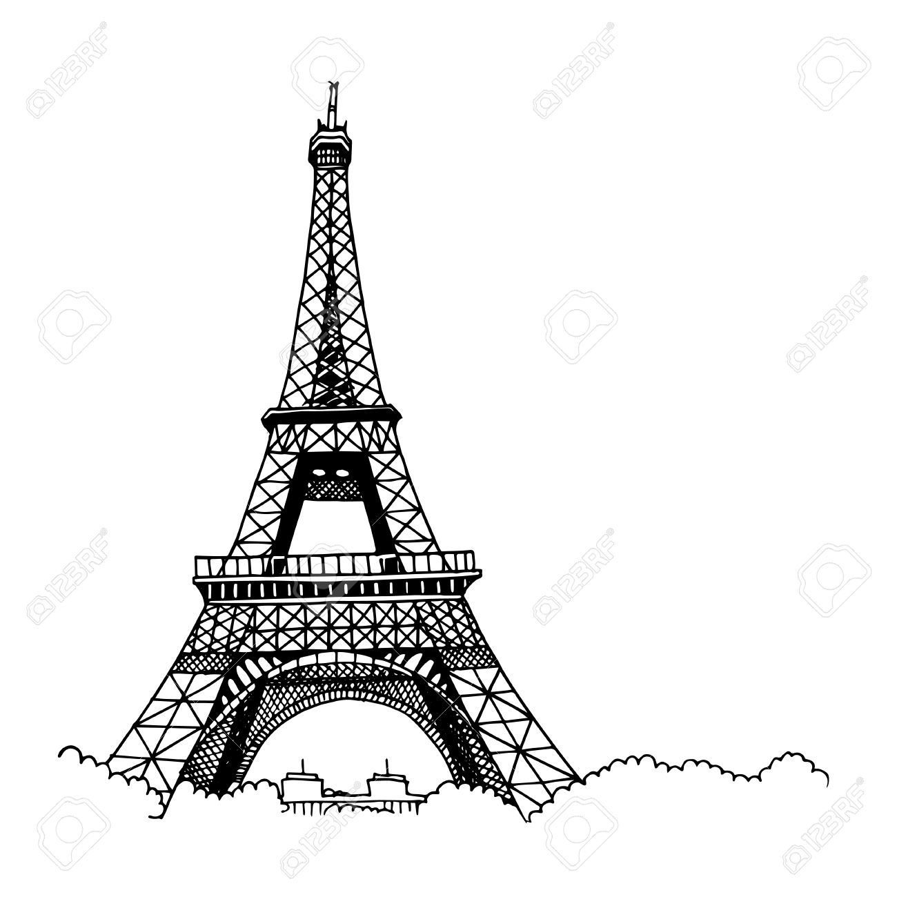 Paris Eiffel Tower Drawing Easy | Free download on ClipArtMag