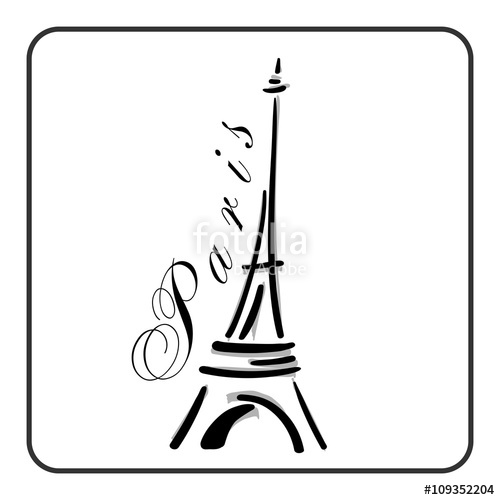 500x500 Eiffel Tower In A Simple Sketch Style Big Famous Symbol Of Paris