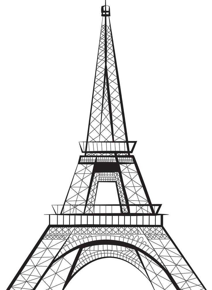 736x1008 Drawings France Tower Easy Paris Eiffel