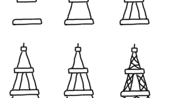 570x320 Drawn Eiffel Tower Easy Way