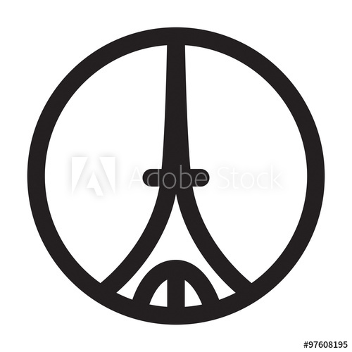 500x500 Drawing Of Eiffel Tower Symbol In Paris, France Vector