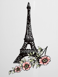 190x253 Paris France Rose Flower Vintagecontest Eiffel
