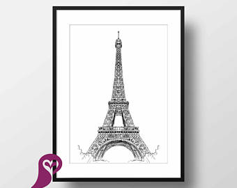 340x270 Paris Sketch Drawing Etsy
