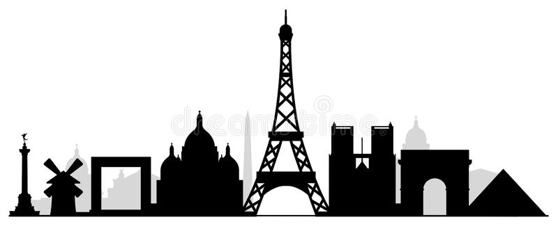 800x332 Paris City Skyline Silhouette
