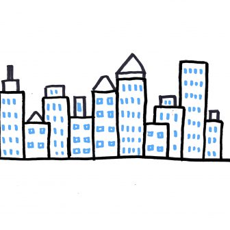 336x336 City Skyline Drawing Black And White Cities Districts Brisbane