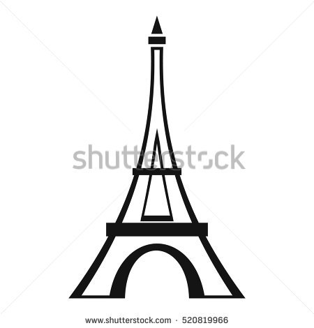 450x470 Simple Eiffel Tower Silhouette