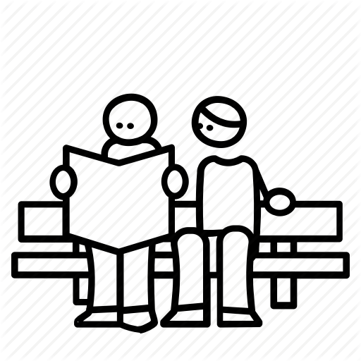 512x512 Bench, Newspaper, Paper, Park, People, Reading, Relax Icon