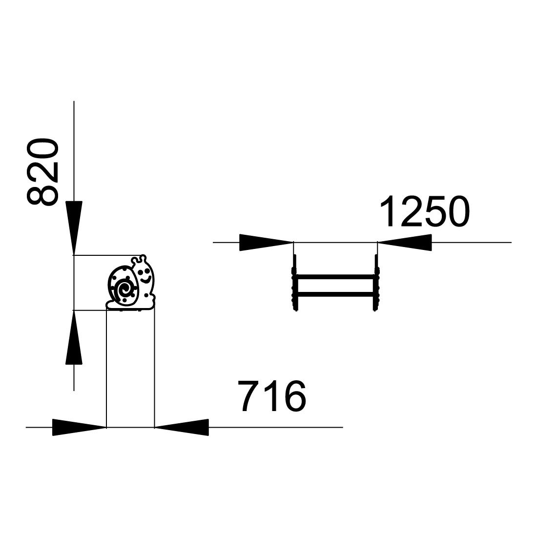 1100x1100 Interatletika Snail Park Bench