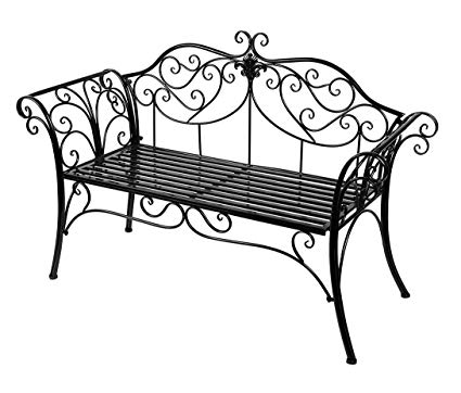 425x362 Hlc Black Outdoor Romance Two Seat Bench For Garden