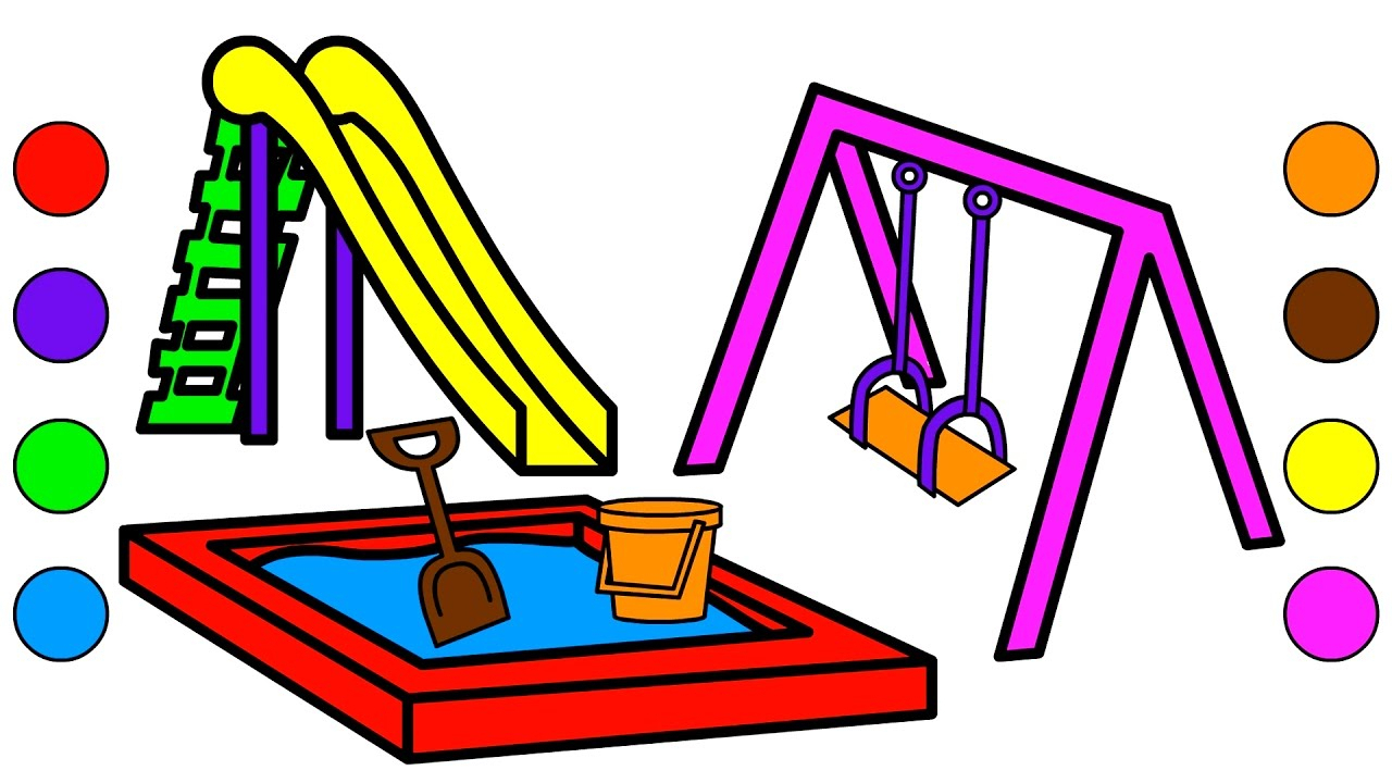 1280x720 Park Drawing For Kids And Park Drawing For Kids Learn Colors