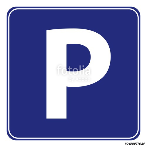 500x500 Parking Allowed Symbol In Blue Background Drawing