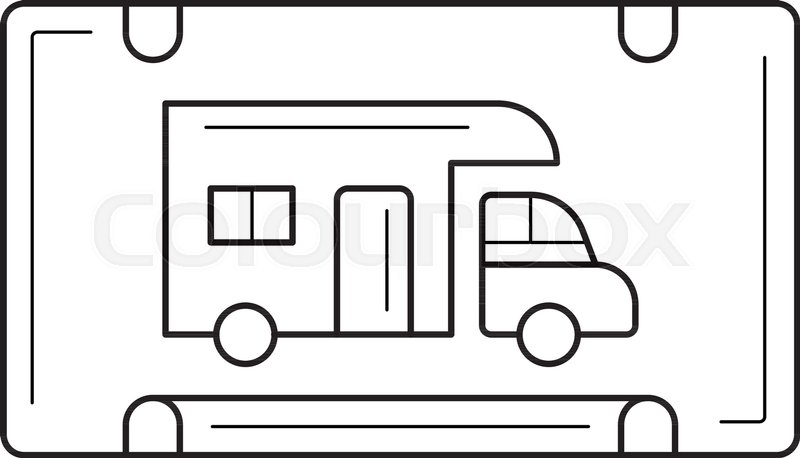 800x458 Rv Parking Vector Line Icon Isolated Stock Vector Colourbox