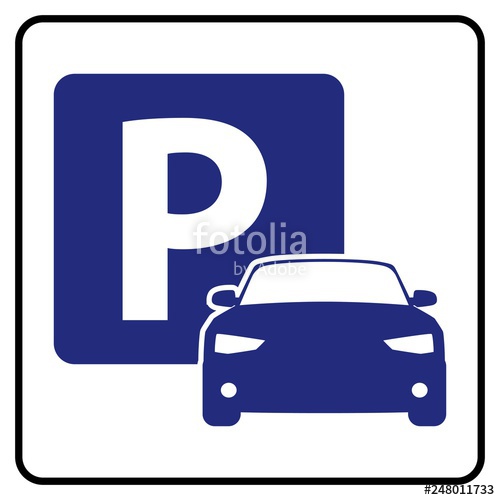 500x500 Car Park Icon Using Blue And White Background Drawing