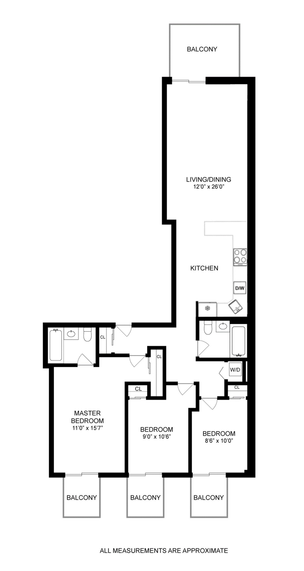 1200x2250 this greenwood, brooklyn condo offers three bedrooms and four