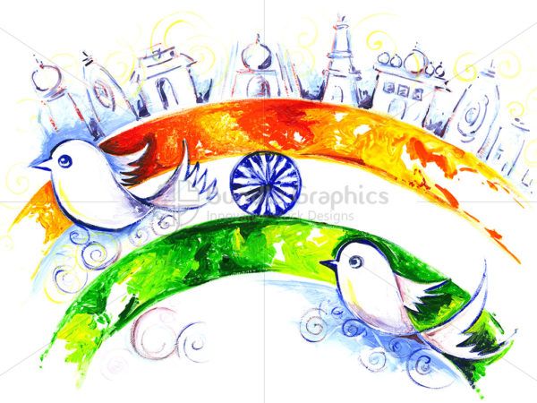 600x450 independence day of india handmade painting ind day