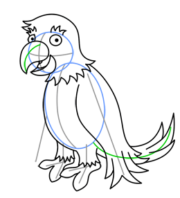 260x286 Cartoon Parrot Step