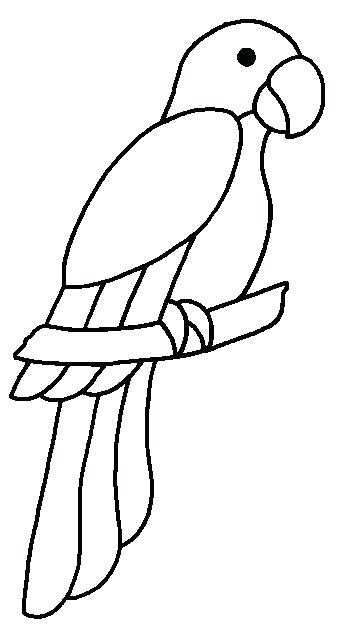 342x624 Outline Black White Image Parrot Raster Stock Illustration