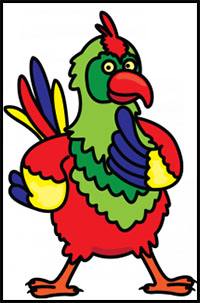 200x303 How To Draw Parrots Drawing Tutorials Drawing How To Draw